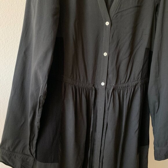 π€ Versatile GAP Black / Charcoal Colorblock Button-Down Shirt Dress β¨ - Picture 3 of 5